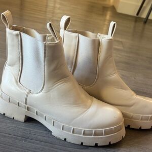 PrettyLittleThing Off-White Ankle Boots